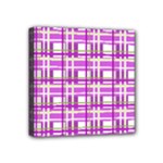 Purple plaid pattern Mini Canvas 4  x 4 