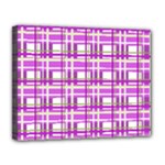 Purple plaid pattern Canvas 14  x 11 