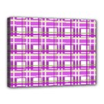 Purple plaid pattern Canvas 16  x 12 