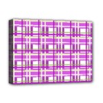 Purple plaid pattern Deluxe Canvas 16  x 12  