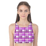 Purple plaid pattern Tank Bikini Top