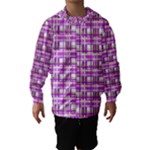 Purple plaid pattern Hooded Wind Breaker (Kids)