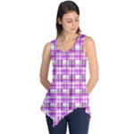Purple plaid pattern Sleeveless Tunic