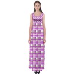 Purple plaid pattern Empire Waist Maxi Dress