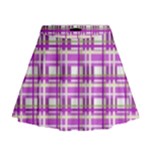 Purple plaid pattern Mini Flare Skirt