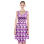 Purple plaid pattern Racerback Midi Dress