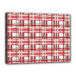 Red plaid pattern Canvas 16  x 12 