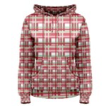 Red plaid pattern Women s Pullover Hoodie
