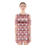 Red plaid pattern Cutout Shoulder Dress
