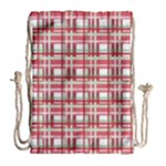 Red plaid pattern Drawstring Bag (Large)