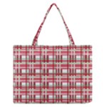 Red plaid pattern Medium Zipper Tote Bag