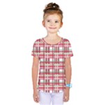 Red plaid pattern Kids  One Piece Tee