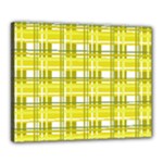 Yellow plaid pattern Canvas 20  x 16 