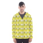 Yellow plaid pattern Hooded Wind Breaker (Men)