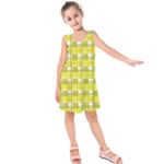 Yellow plaid pattern Kids  Sleeveless Dress