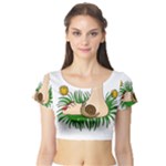 Barefoot in the grass Short Sleeve Crop Top (Tight Fit)