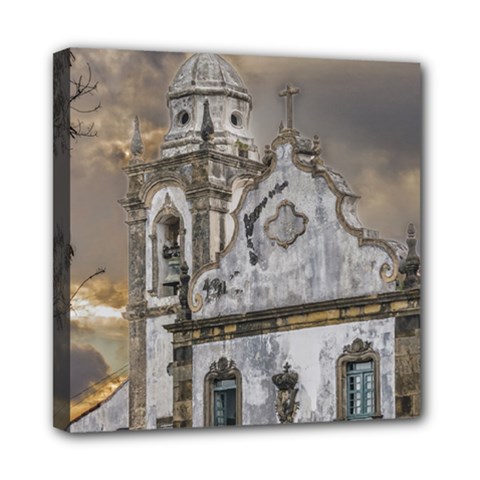 Exterior Facade Antique Colonial Church Olinda Brazil Mini Canvas 8  x 8  from ZippyPress