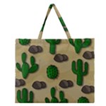 Cactuses Zipper Large Tote Bag