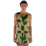 Cactuses Wrap Front Bodycon Dress