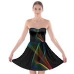 Abstract Rainbow Lily, Colorful Mystical Flower  Strapless Bra Top Dress