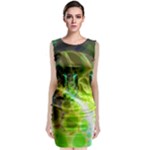 Dawn Of Time, Abstract Lime & Gold Emerge Classic Sleeveless Midi Dress