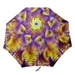 Golden Violet Crystal Palace, Abstract Cosmic Explosion Folding Umbrellas