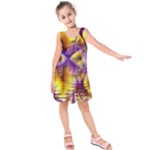 Golden Violet Crystal Palace, Abstract Cosmic Explosion Kids  Sleeveless Dress