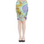 Golden Violet Sea Shells, Abstract Ocean Midi Wrap Pencil Skirt