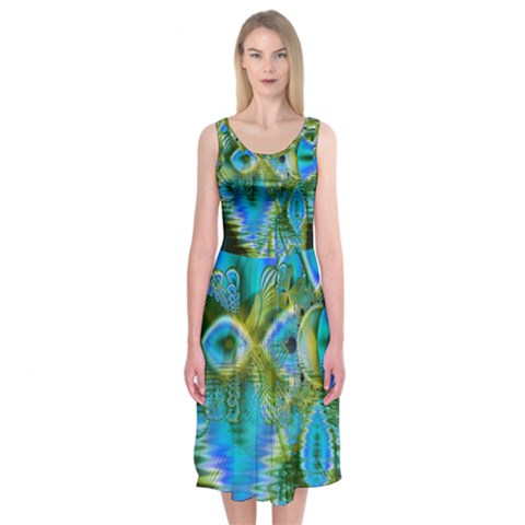 Mystical Spring, Abstract Crystal Renewal Midi Sleeveless Dress from ZippyPress