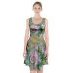Rose Forest Green, Abstract Swirl Dance Racerback Midi Dress