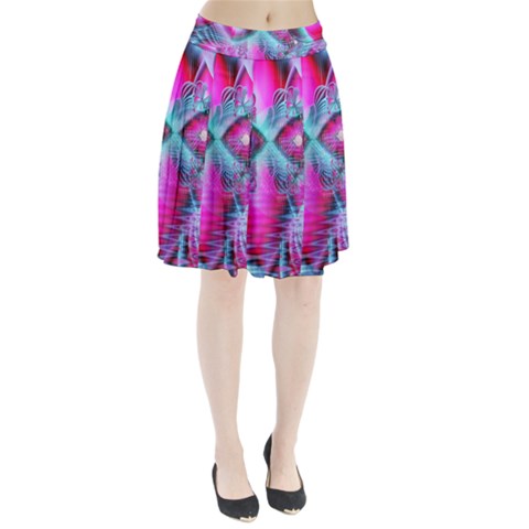 Ruby Red Crystal Palace, Abstract Jewels Pleated Skirt from ZippyPress