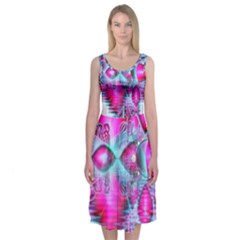 Ruby Red Crystal Palace, Abstract Jewels Midi Sleeveless Dress from ZippyPress