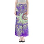 Sea Shell Spiral, Abstract Violet Cyan Stars Maxi Skirts