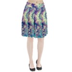Violet Teal Sea Shells, Abstract Underwater Forest (purple Sea Horse, Abstract Ocean Waves  Pleated Skirt