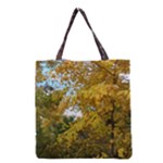 Lush Autumn Leaves with Kitty Grocery Tote Bag