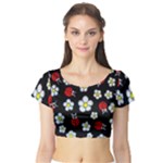 Sixties Flashback Short Sleeve Crop Top (Tight Fit)