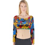 Stained glass                        Long Sleeve Crop Top