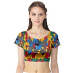 Stained glass                        Short Sleeve Crop Top
