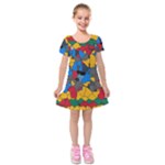Stained glass                            Kids  Short Sleeve Velvet Dress