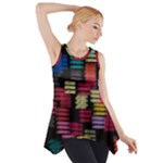 Colorful horizontal paint strokes                         Side Drop Tank Tunic