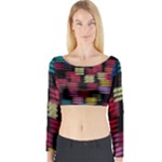 Colorful horizontal paint strokes                         Long Sleeve Crop Top