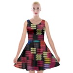 Colorful horizontal paint strokes                    Velvet Skater Dress