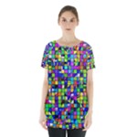 Colorful squares pattern                                 Skirt Hem Sports Top