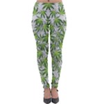 Gray & Green Cannabis Marijuana Lightweight Velour Leggings