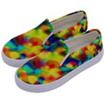 Colorful watercolors texture                              Kids  Canvas Slip Ons
