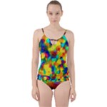 Colorful watercolors texture                              Cut Out Top Tankini Set