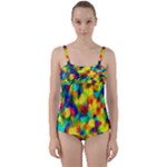 Colorful watercolors texture                              Twist Front Tankini Set
