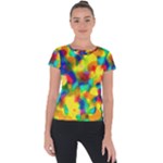 Colorful watercolors texture                              Short Sleeve Sports Top