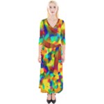 Colorful watercolors texture                                    Quarter Sleeve Wrap Maxi Dress