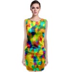 Colorful watercolors texture                                         Classic Sleeveless Midi Dress